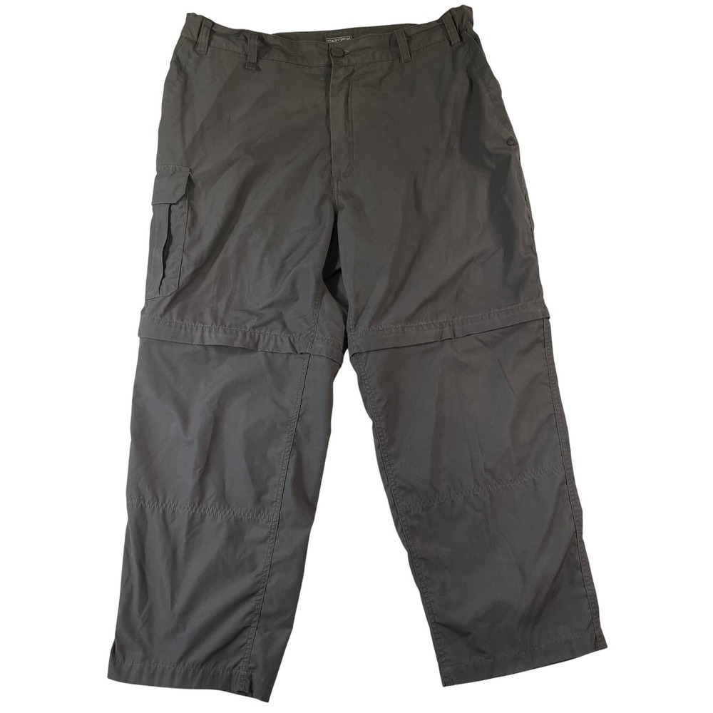 Craghoppers Original Kiwi Trousers Mens 38x27 Convertible Zip Off Hiking Grey